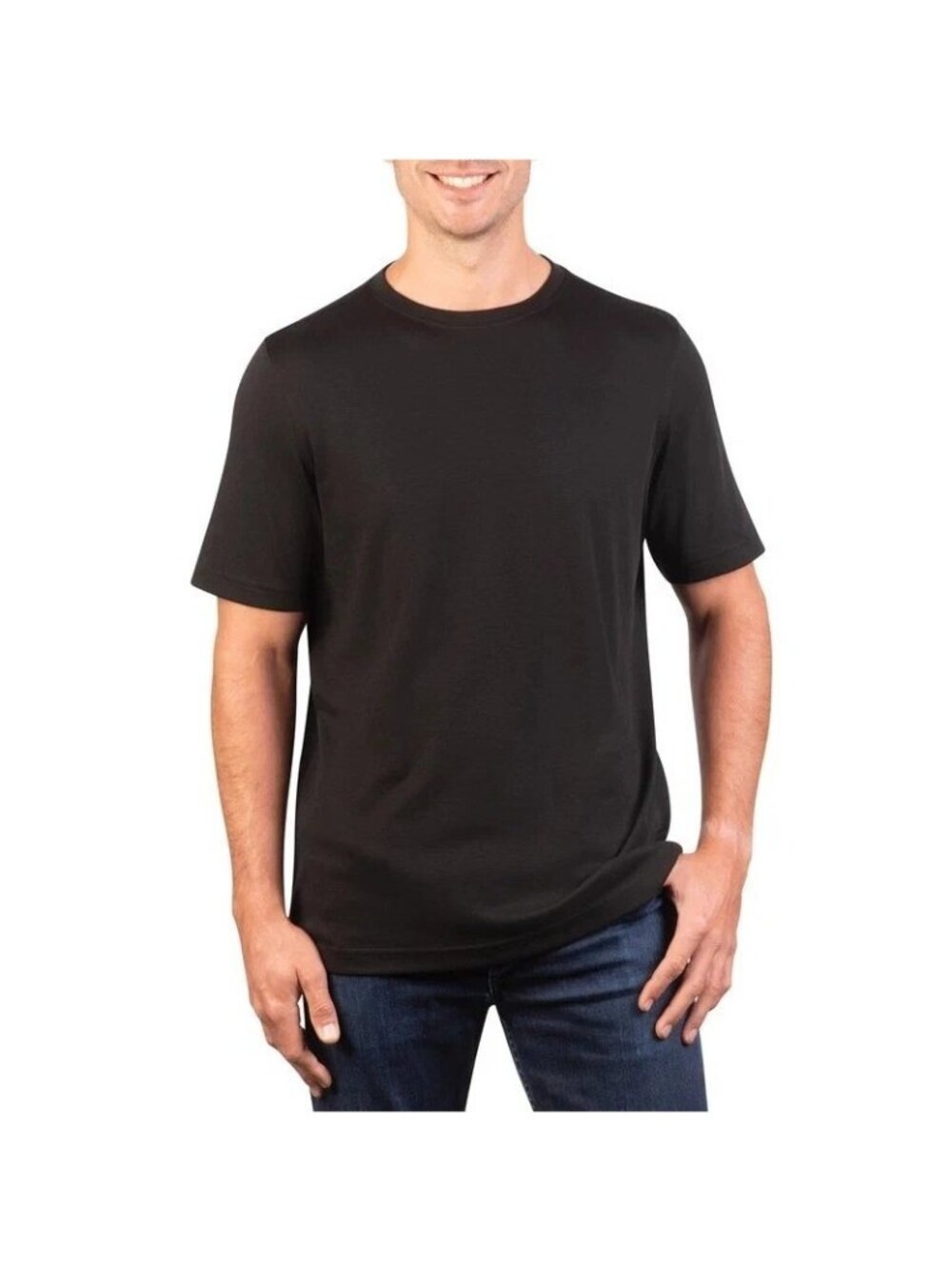 Kirkland Signature Men's M Black Crewneck T-Shirt 100% Cotton